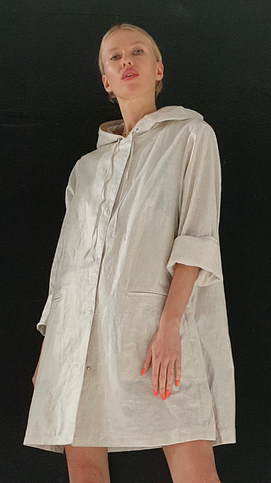 La veste capuche été en lin naturel imperméable BECOOL sable