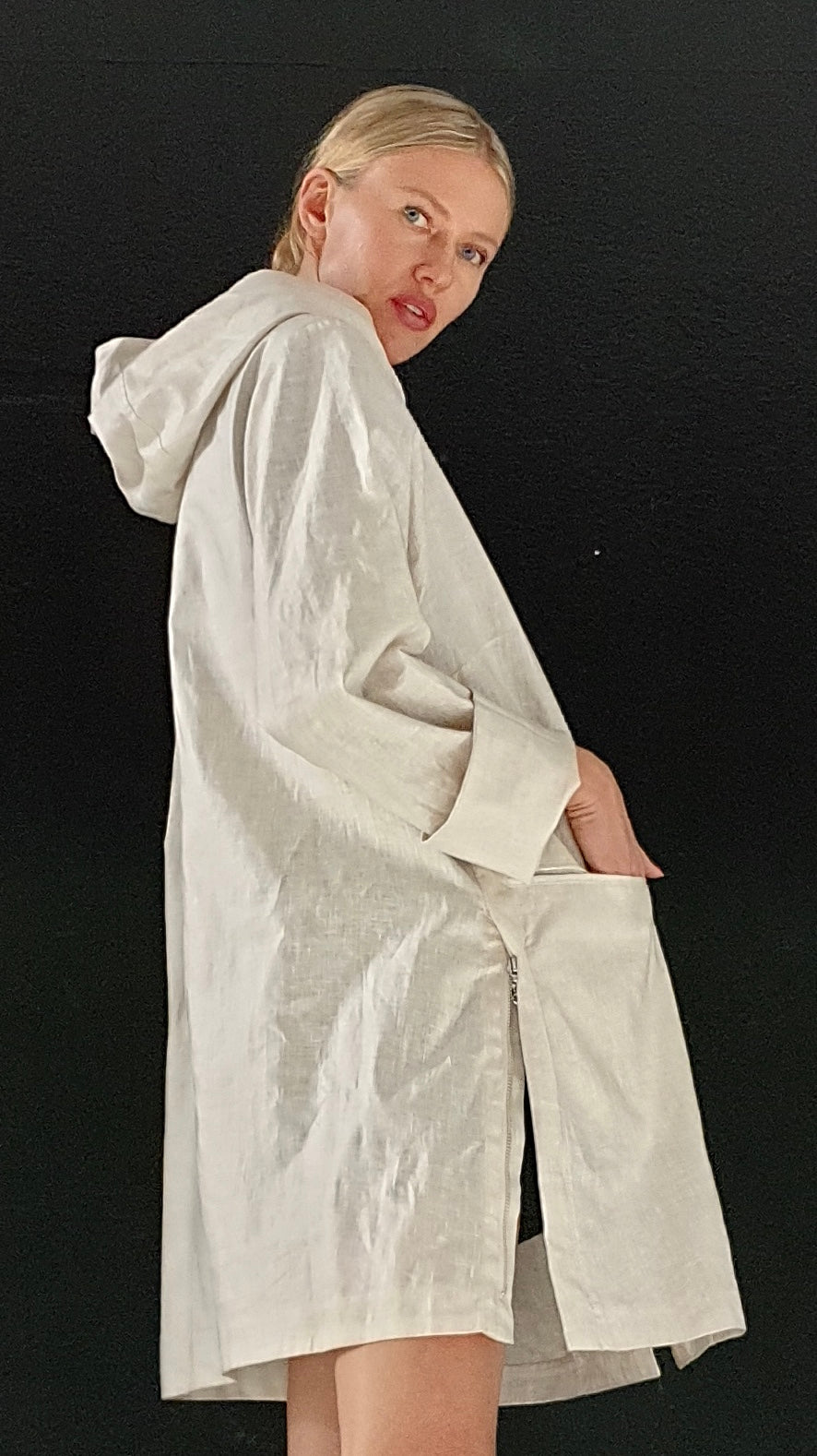 La veste capuche été en lin naturel imperméable BECOOL sable