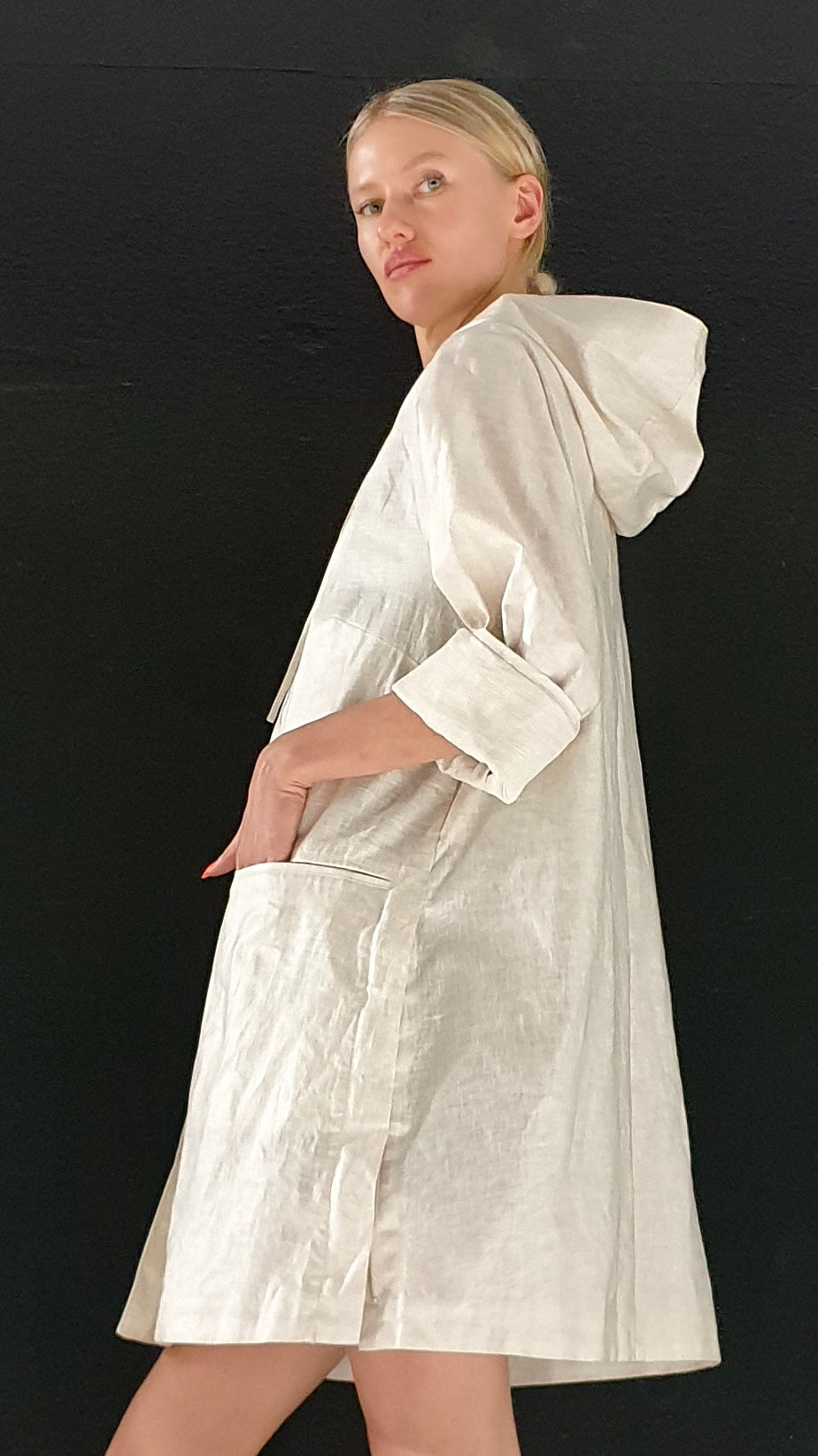 La veste capuche été en lin naturel imperméable BECOOL sable