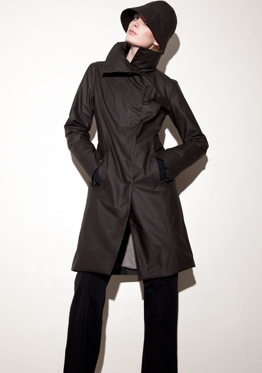 Manteau imperméable Blueberry Couture & Chapeau de pluie - Café noir
