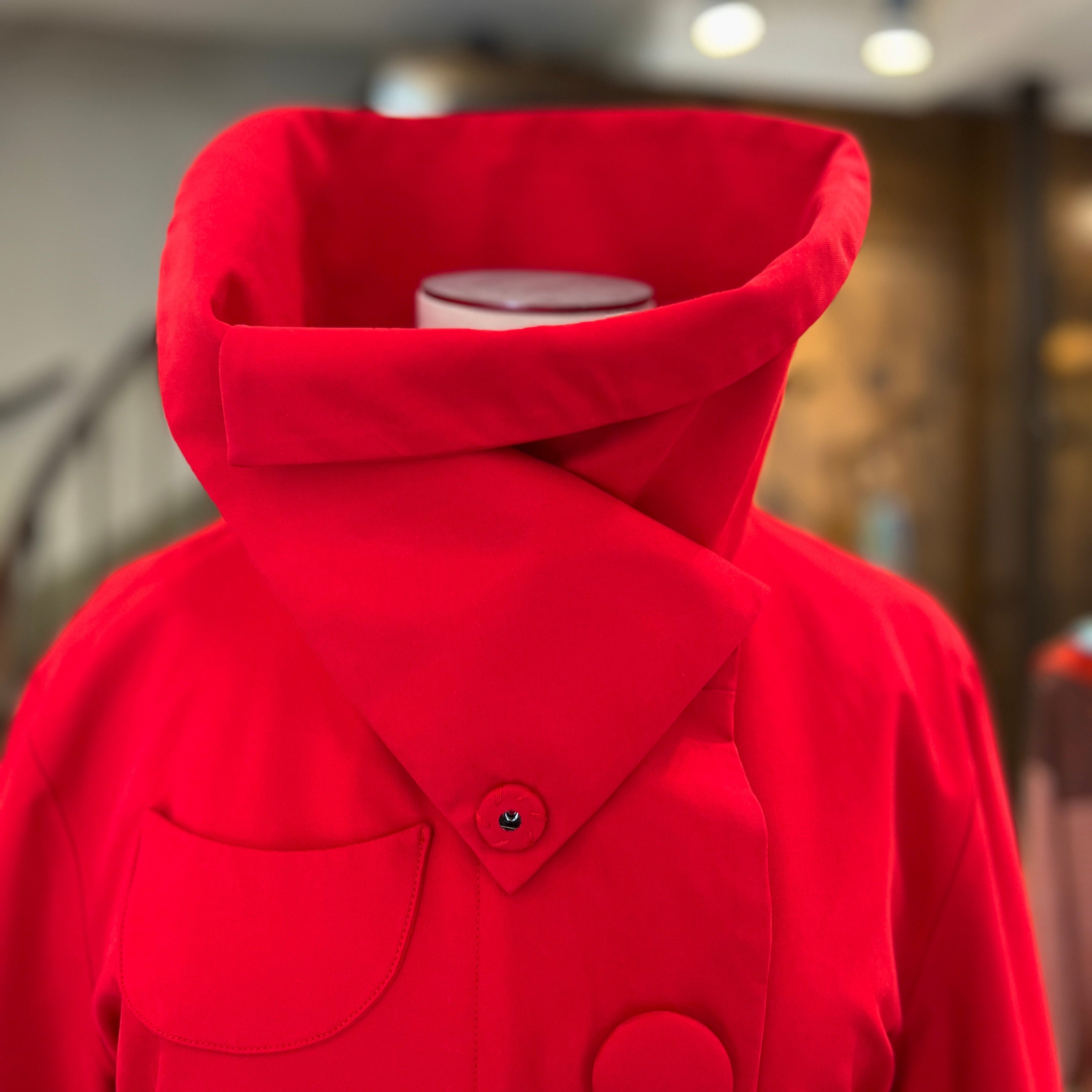 Κόκκινο αδιάβροχο κομψό trench coat "Riding"