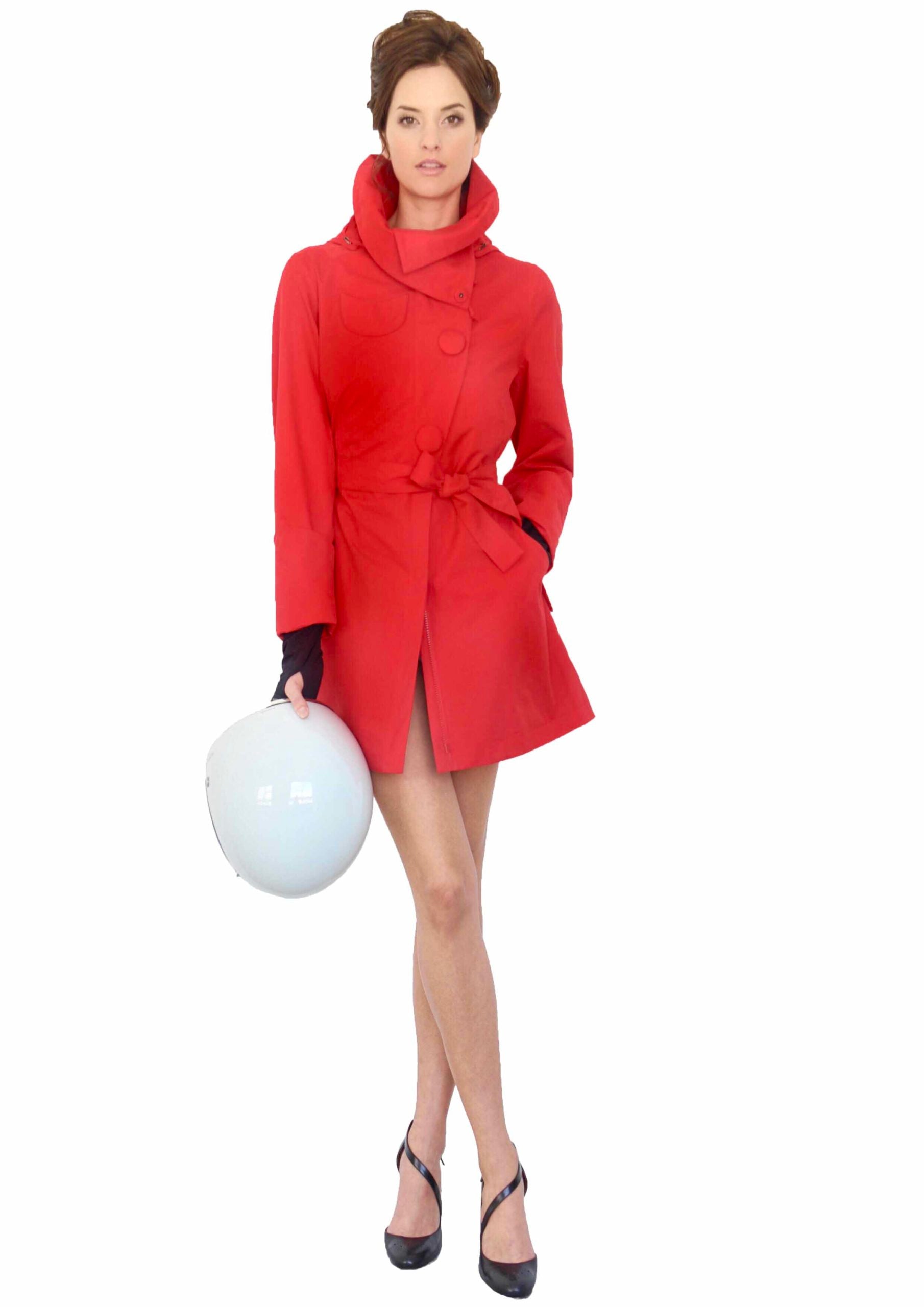Κόκκινο αδιάβροχο κομψό trench coat "Riding"