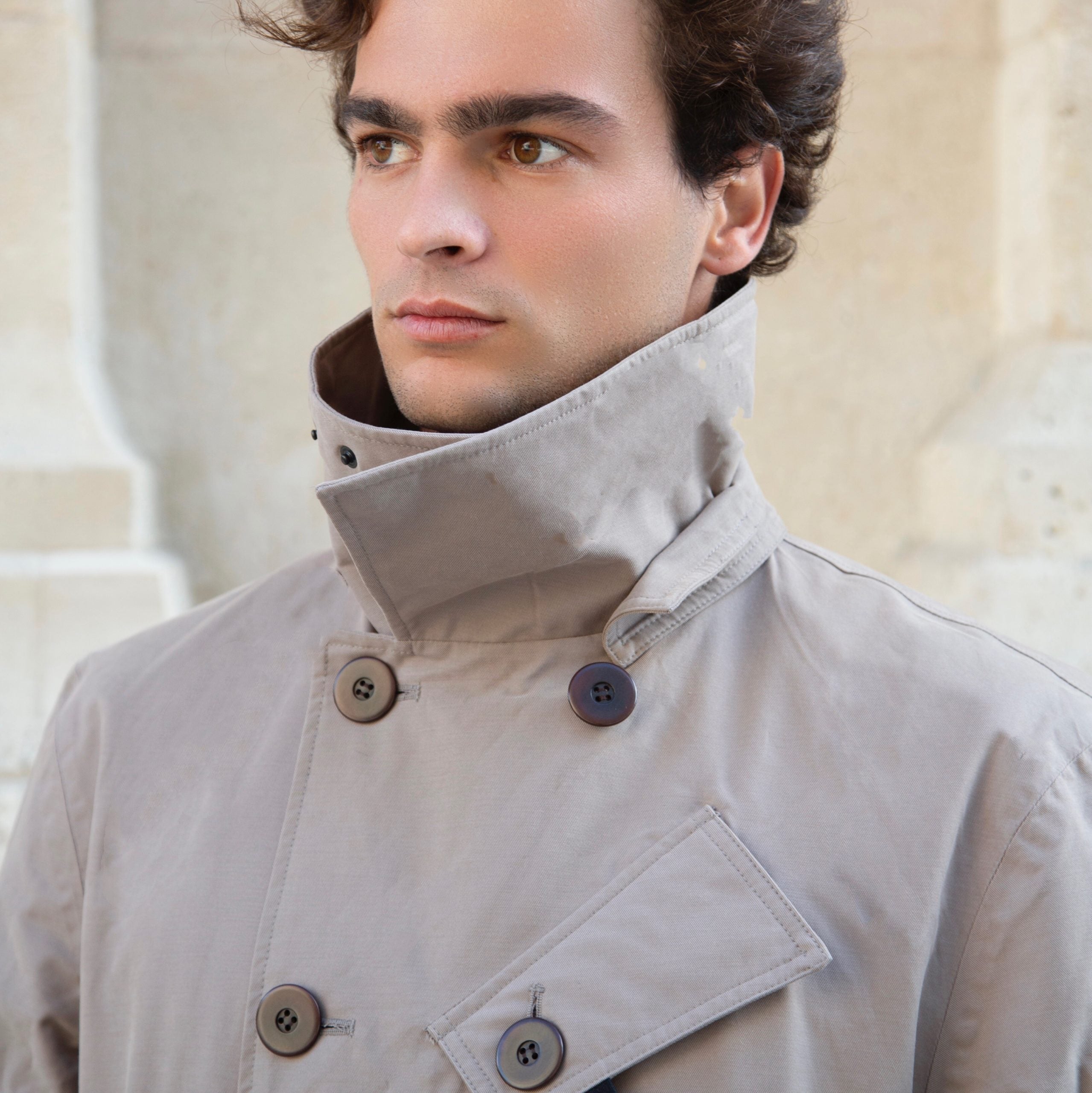 La veste homme trench coat imperméable cendre gris Mermoz