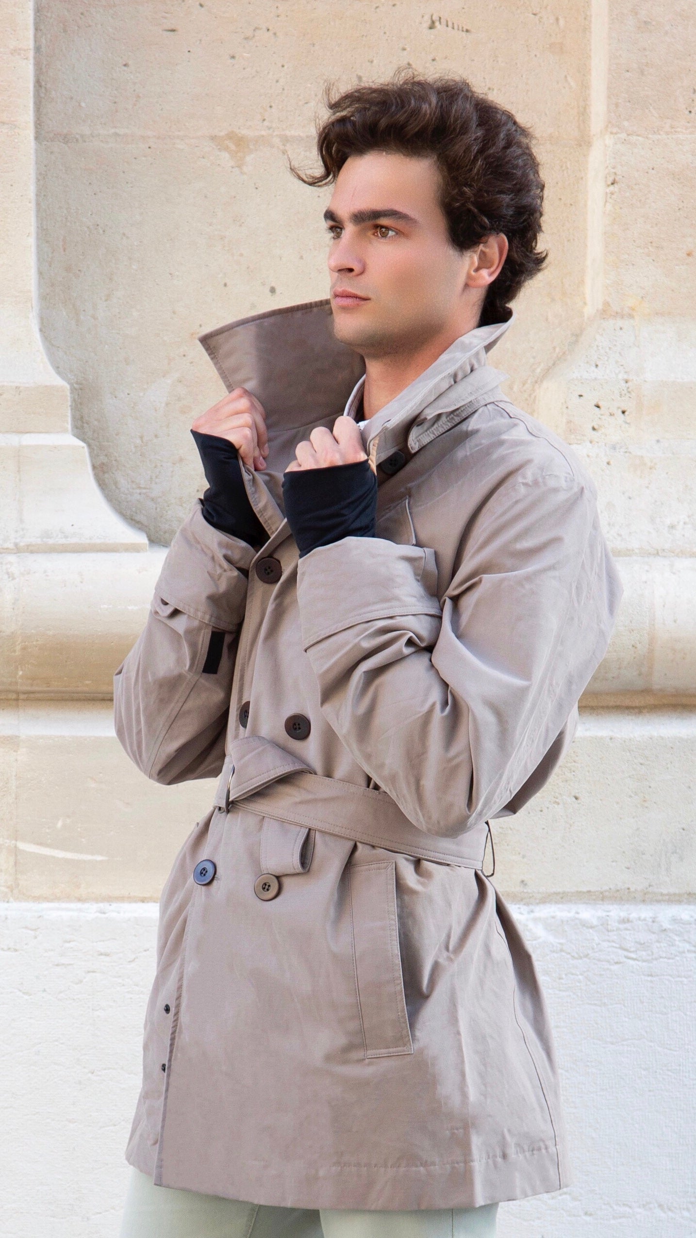La veste homme trench coat imperméable cendre gris Mermoz
