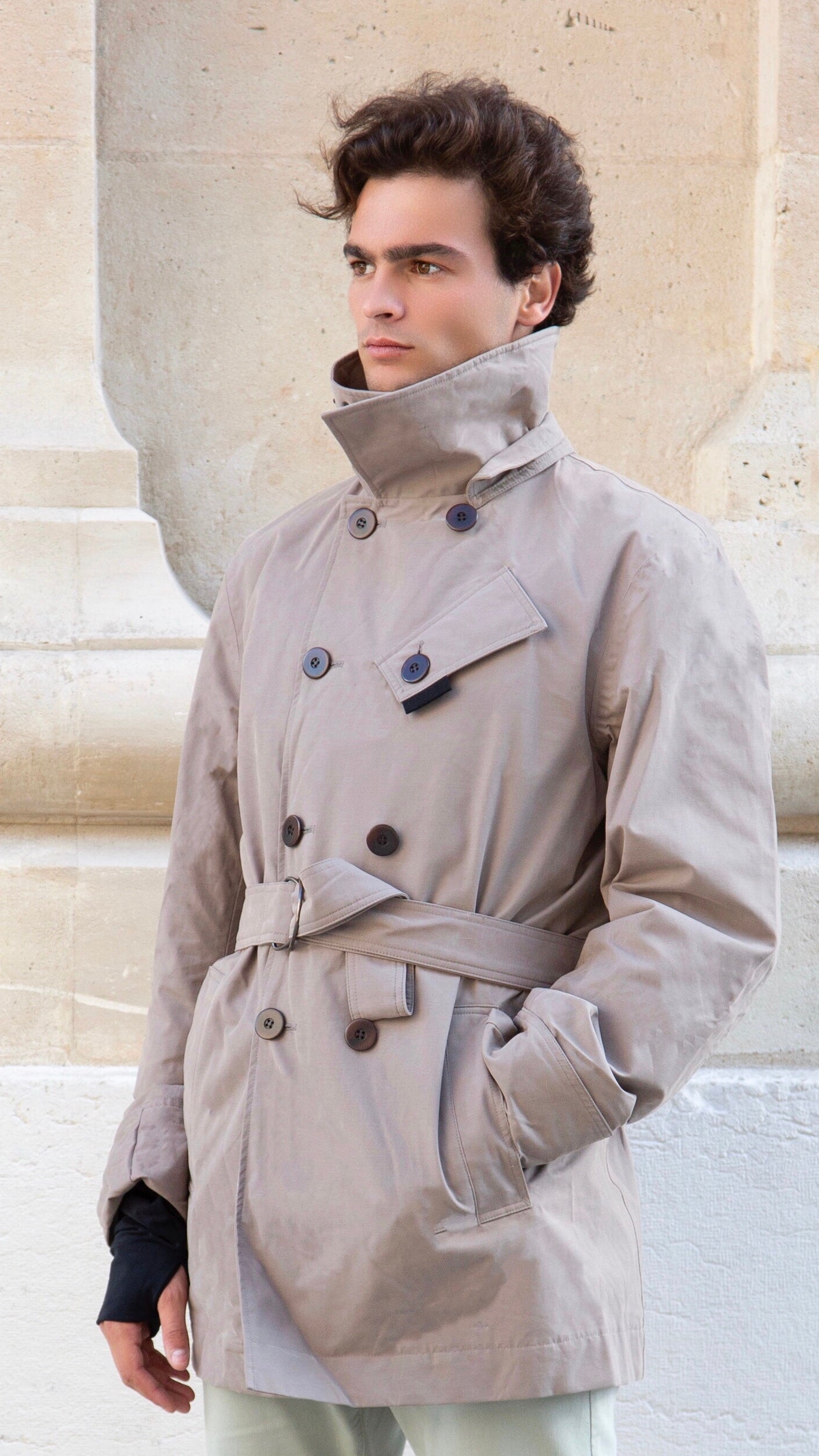 La veste homme trench coat imperméable cendre gris Mermoz