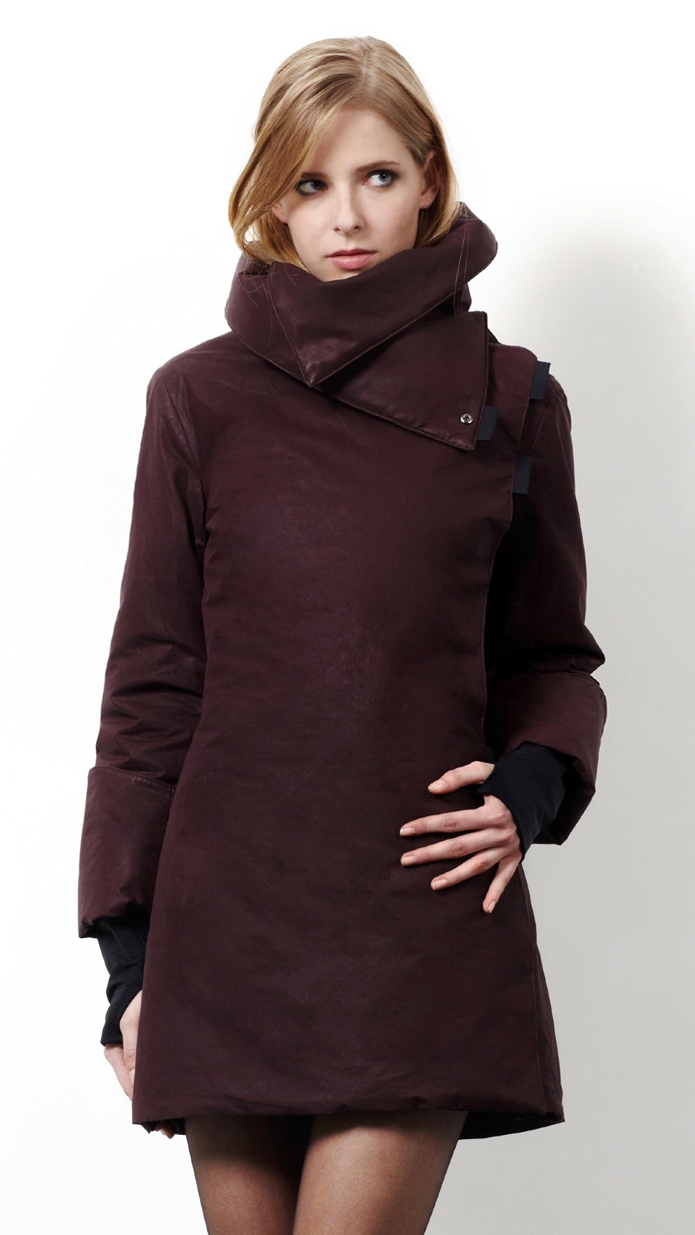 Twiggy bordeaux black waterproof winter coat Urbahia