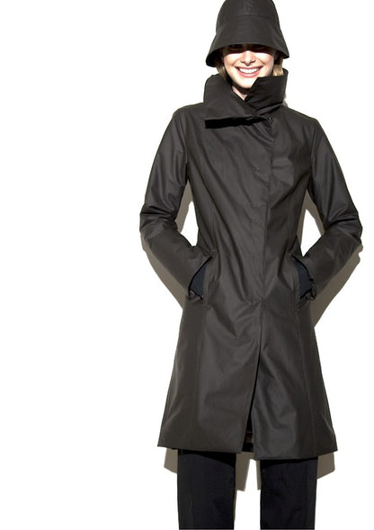 Blueberry couture waterproof winter coat &amp; Rain hat - black coffee