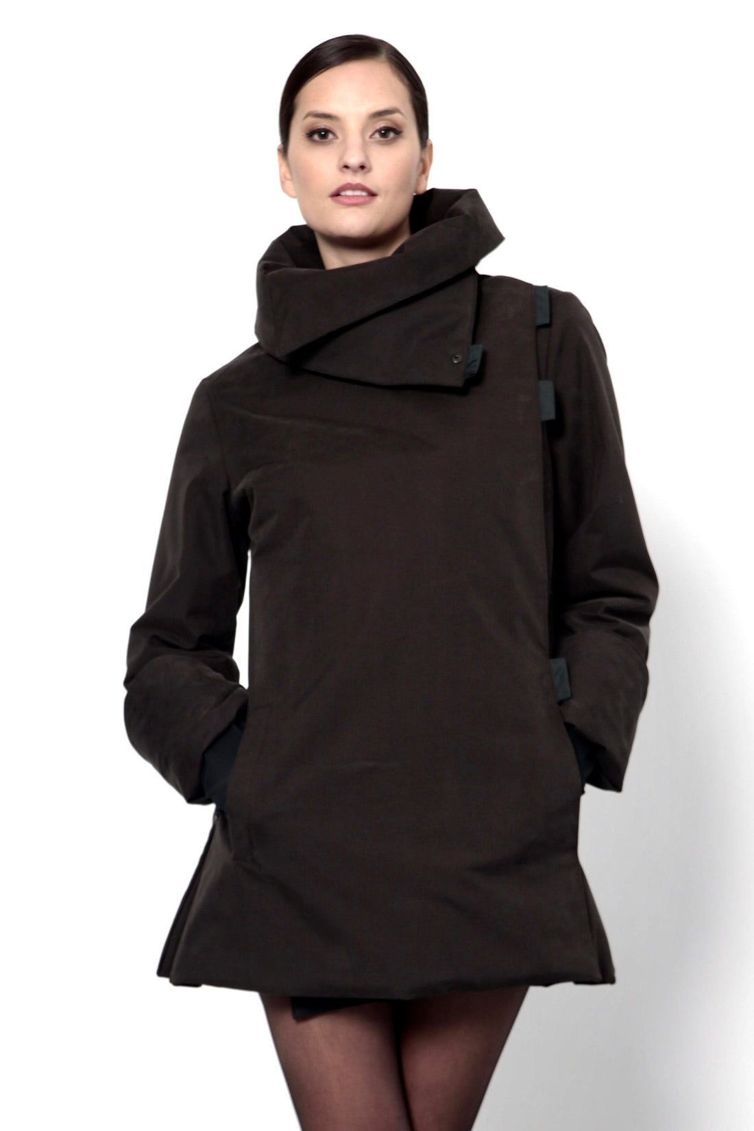 Twiggy chocolate / jet green waterproof winter coat