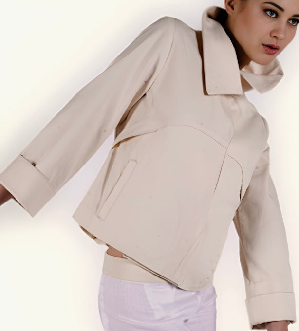 La veste courte imperméable en coton Audrey &