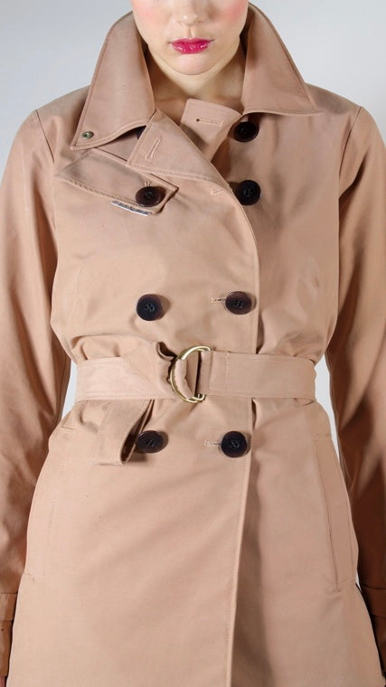 ADRIENNE WARM TAUPE TRENCH COAT